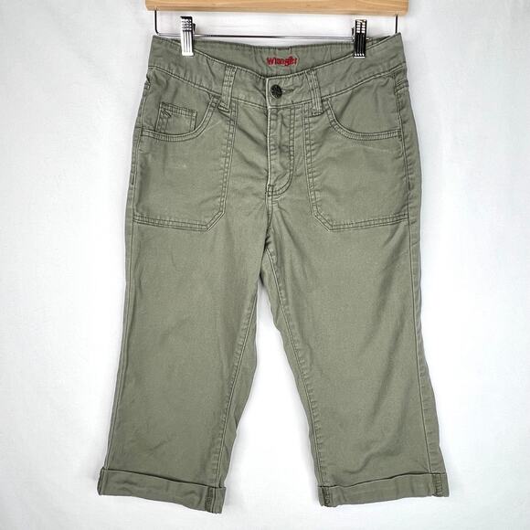Wrangler Army Green Cropped Cargo Pants 6 - Picture 1 of 8